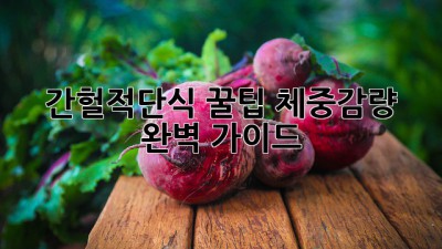 간헐적단식 꿀팁🍯 체중감량 완벽 가이드✨